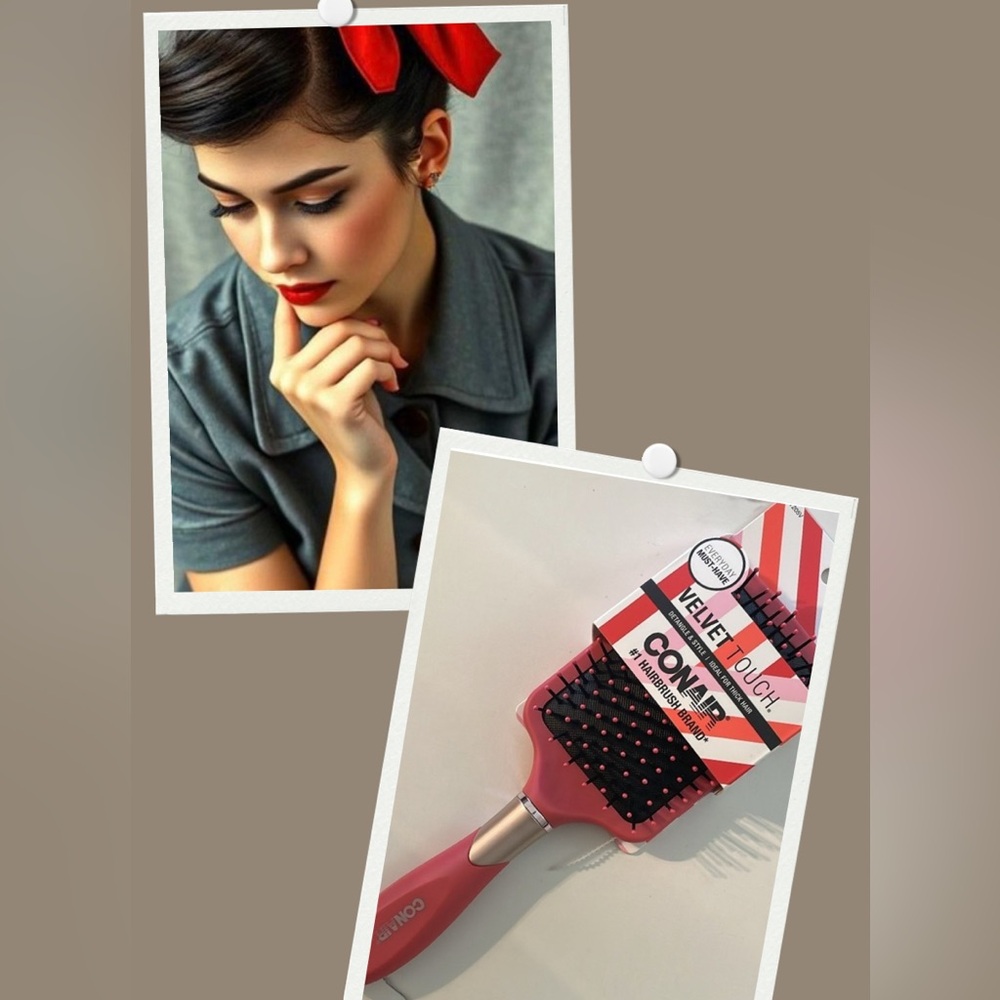 Conair Velvet Touch Hairbrush - Pink and Black